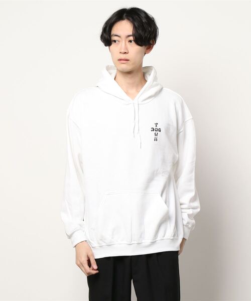 DOGTOWN（ドッグタウン）の「CROSS LOGO HOODIE SWEAT PARKA/DOGTOWN(ドッグタウン）バックプリントプルオーバーパーカー（パーカー・メンズ・ネイビー/ホワイト×ブラック/ブラック×ホワイト・MEDIUM/LARGE/X-LARGE）」の7枚目の写真