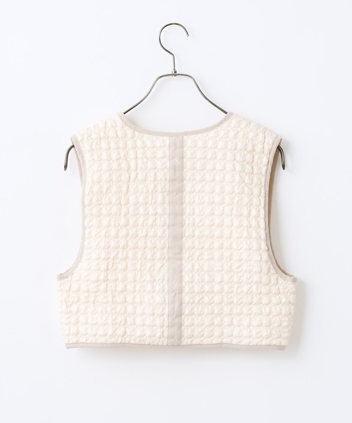 CIAOPANIC（チャオパニック）の「キルティングショートベスト（ベスト・レディース・ホワイト/ブラック・FREE）」の5枚目の写真