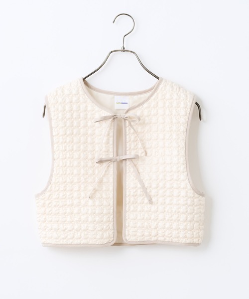CIAOPANIC（チャオパニック）の「キルティングショートベスト（ベスト・レディース・ホワイト/ブラック・FREE）」の7枚目の写真