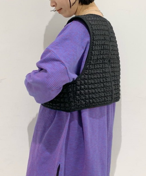 CIAOPANIC（チャオパニック）の「キルティングショートベスト（ベスト・レディース・ホワイト/ブラック・FREE）」の15枚目の写真