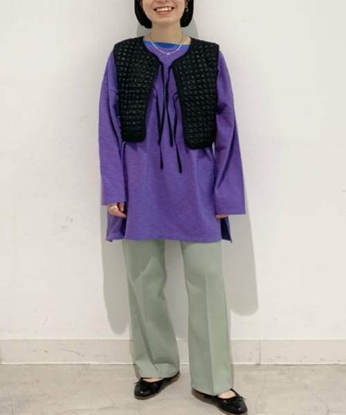 CIAOPANIC（チャオパニック）の「キルティングショートベスト（ベスト・レディース・ホワイト/ブラック・FREE）」の13枚目の写真