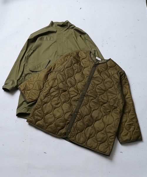 SPINNS（スピンズ）の「ビッグシルエット キルティングライナージャケット（ミリタリージャケット・メンズ・ブラック/カーキ・ONESIZE）」の13枚目の写真