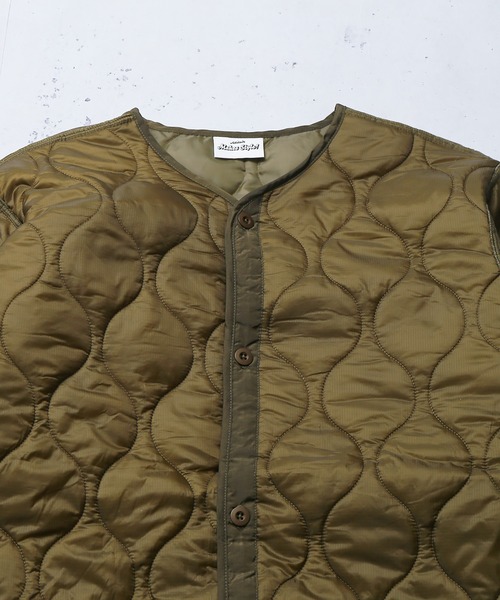 SPINNS（スピンズ）の「ビッグシルエット キルティングライナージャケット（ミリタリージャケット・メンズ・ブラック/カーキ・ONESIZE）」の21枚目の写真