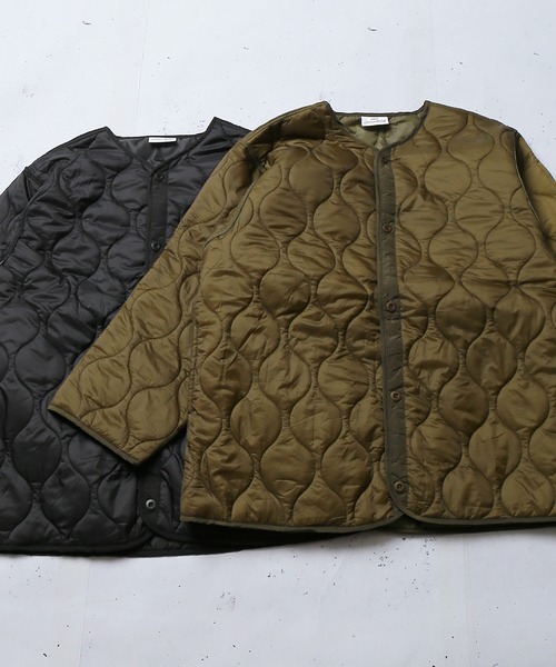 SPINNS（スピンズ）の「ビッグシルエット キルティングライナージャケット（ミリタリージャケット・メンズ・ブラック/カーキ・ONESIZE）」の12枚目の写真