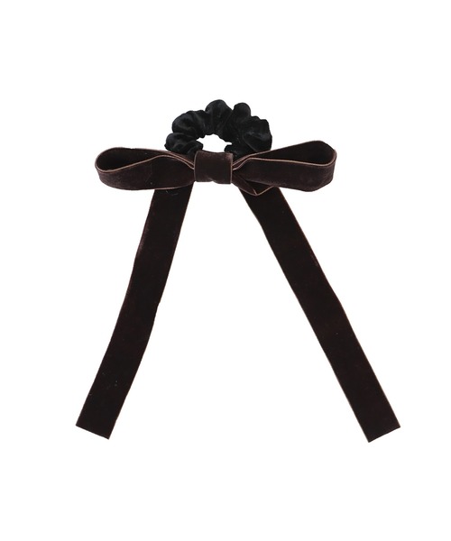 BLUEEAST（ブルーイースト）の「ロングベロアリボンシュシュ（シュシュ・レディース・ブラウン/カーキ/ブラック/ピンク/ネイビー/グレー・FREE）」の8枚目の写真