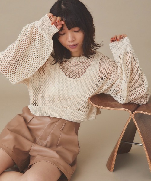 moi tytto（モイテュット）の「かぎ編みリバーシブルカーディガン（カーディガン/ボレロ・レディース・ベージュ/ブラウン/ナチュラル・FREE）」の3枚目の写真