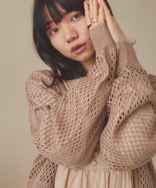 moi tytto（モイテュット）の「かぎ編みリバーシブルカーディガン（カーディガン/ボレロ・レディース・ベージュ/ブラウン/ナチュラル・FREE）」の7枚目の写真