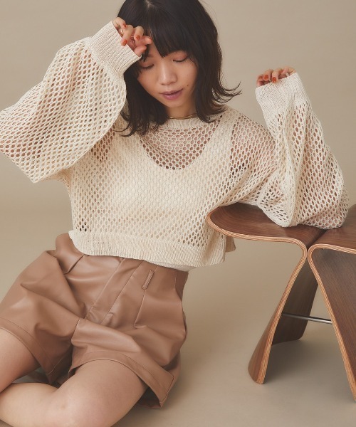 moi tytto（モイテュット）の「かぎ編みリバーシブルカーディガン（カーディガン/ボレロ・レディース・ベージュ/ブラウン/ナチュラル・FREE）」の21枚目の写真