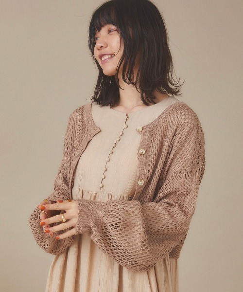 moi tytto（モイテュット）の「かぎ編みリバーシブルカーディガン（カーディガン/ボレロ・レディース・ベージュ/ブラウン/ナチュラル・FREE）」の5枚目の写真