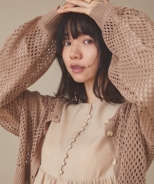 moi tytto（モイテュット）の「かぎ編みリバーシブルカーディガン（カーディガン/ボレロ・レディース・ベージュ/ブラウン/ナチュラル・FREE）」の8枚目の写真