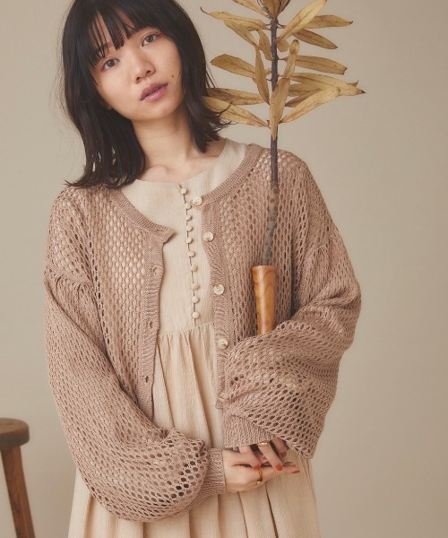 moi tytto（モイテュット）の「かぎ編みリバーシブルカーディガン（カーディガン/ボレロ・レディース・ベージュ/ブラウン/ナチュラル・FREE）」の10枚目の写真
