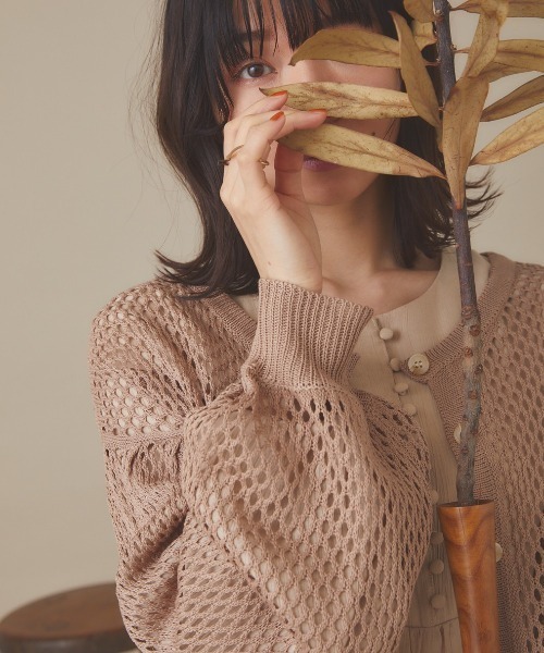 moi tytto（モイテュット）の「かぎ編みリバーシブルカーディガン（カーディガン/ボレロ・レディース・ベージュ/ブラウン/ナチュラル・FREE）」の12枚目の写真