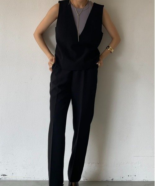 AIC. エーアイシー シースルー切替トップス/センタースリットスラックス AIC. エーアイシー シースルー切替トップス/センタースリットスラックス