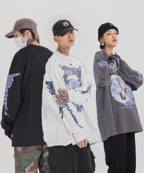 Ressaca(レサーカ)の「オーバーサイズ アメカジ ロックバンドプリントロンT(Tシャツ/カットソー・メンズ・ホワイト/ブラック/グレー・M/L/XL/XXL)」の21枚目の写真