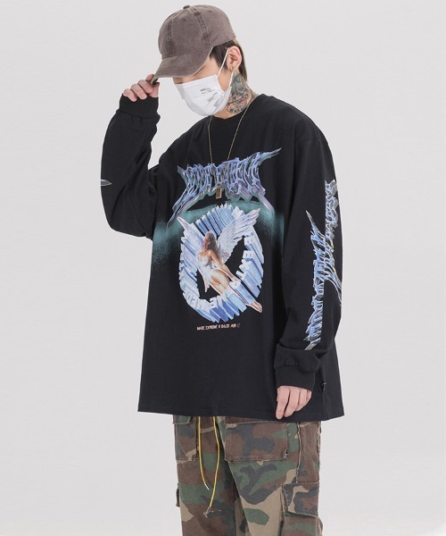Ressaca(レサーカ)の「オーバーサイズ アメカジ ロックバンドプリントロンT(Tシャツ/カットソー・メンズ・ホワイト/ブラック/グレー・M/L/XL/XXL)」の14枚目の写真