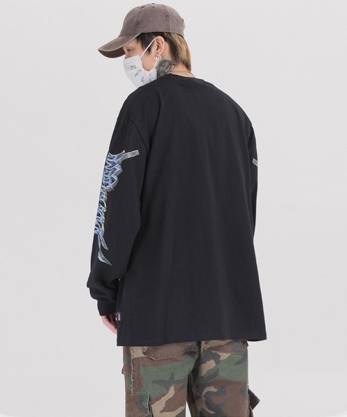 Ressaca(レサーカ)の「オーバーサイズ アメカジ ロックバンドプリントロンT(Tシャツ/カットソー・メンズ・ホワイト/ブラック/グレー・M/L/XL/XXL)」の8枚目の写真