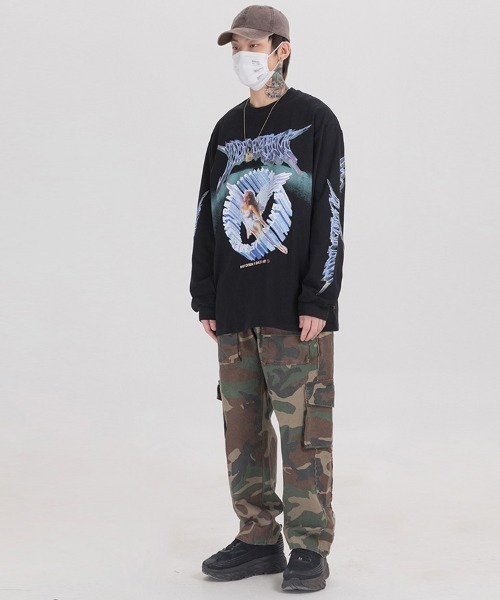 Ressaca(レサーカ)の「オーバーサイズ アメカジ ロックバンドプリントロンT(Tシャツ/カットソー・メンズ・ホワイト/ブラック/グレー・M/L/XL/XXL)」の5枚目の写真