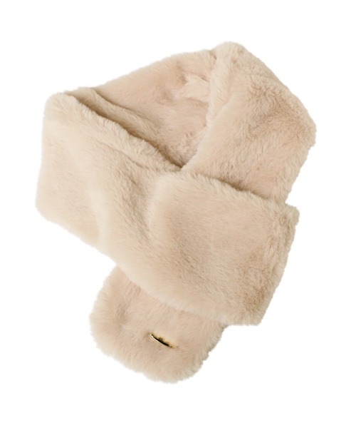 14+（イチヨンプラス）の「ファーティペット（マフラー・レディース・ブラック/オフホワイト/モカ・FREE）」の4枚目の写真