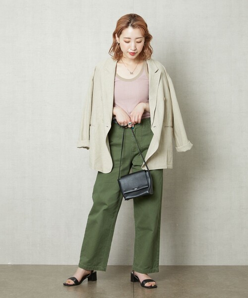 FREAK'S STORE（フリークスストア）の「▽【WEB限定】細ピッチボーダータンクトップ（タンクトップ・レディース・ストライプ/ブラウン/ピンク/レッド/イエロー/グリーン/サックスブルー/パープル・ﾌﾘ-）」の9枚目の写真