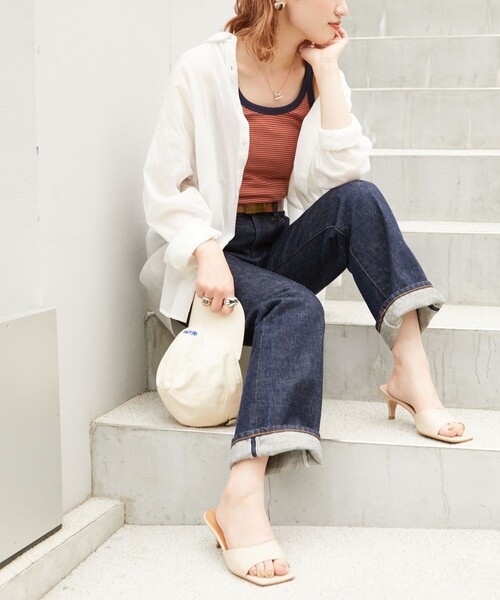 FREAK'S STORE（フリークスストア）の「▽【WEB限定】細ピッチボーダータンクトップ（タンクトップ・レディース・ストライプ/ブラウン/ピンク/レッド/イエロー/グリーン/サックスブルー/パープル・ﾌﾘ-）」の16枚目の写真