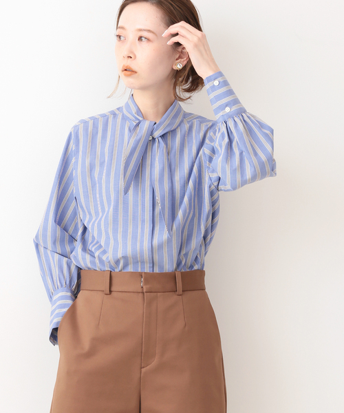 IENA(イエナ)の「ボウタイブラウス◆(シャツ/ブラウス・レディース・ネイビー/ブルー・FREE)」の2枚目の写真