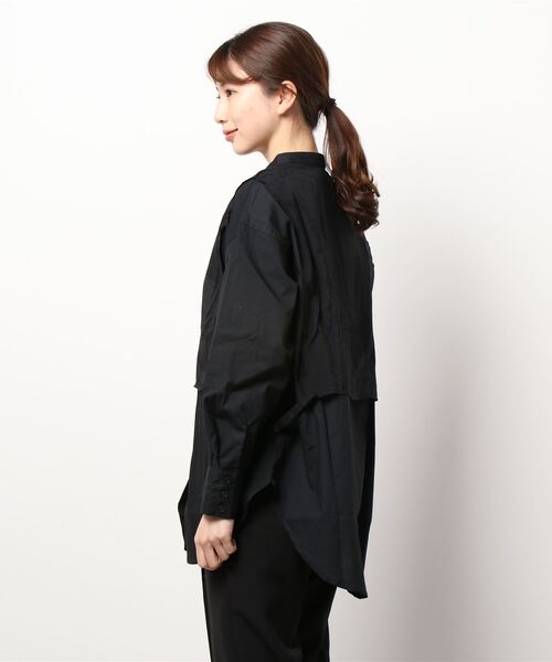 JUGLANS(ユグランス)の「☆ ブロード×ポプリン ドッキングシャツ 30396A132(シャツ/ブラウス・レディース・ブラック/グリーン/ホワイト・FREE)」の4枚目の写真