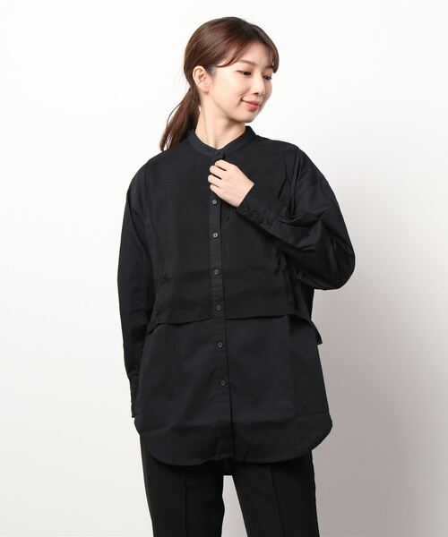 JUGLANS(ユグランス)の「☆ ブロード×ポプリン ドッキングシャツ 30396A132(シャツ/ブラウス・レディース・ブラック/グリーン/ホワイト・FREE)」の7枚目の写真