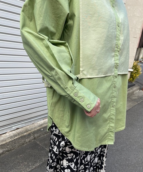 JUGLANS(ユグランス)の「☆ ブロード×ポプリン ドッキングシャツ 30396A132(シャツ/ブラウス・レディース・ブラック/グリーン/ホワイト・FREE)」の13枚目の写真