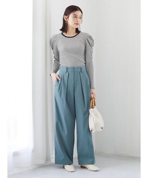 Green　Parks（グリーンパークス）の「タックセミワイドパンツ（その他パンツ・レディース・オレンジ/イエロー/ブルーグリーン・M/L）」の7枚目の写真