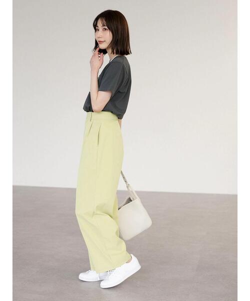 Green　Parks（グリーンパークス）の「タックセミワイドパンツ（その他パンツ・レディース・オレンジ/イエロー/ブルーグリーン・M/L）」の15枚目の写真