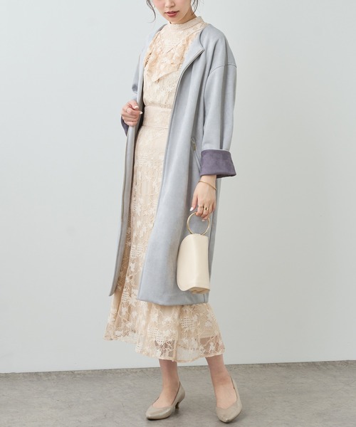 natural couture（ナチュラルクチュール）の「【セットアップ着用可・WEB限定】大人レディ感溢れる　カラーレースハギスカート（スカート・レディース・ブラック/オフホワイト/ブルー・FREE）」の15枚目の写真