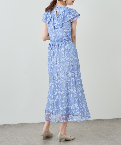 natural couture（ナチュラルクチュール）の「【セットアップ着用可・WEB限定】大人レディ感溢れる　カラーレースハギスカート（スカート・レディース・ブラック/オフホワイト/ブルー・FREE）」の6枚目の写真