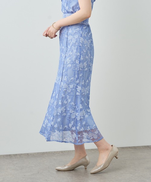 natural couture（ナチュラルクチュール）の「【セットアップ着用可・WEB限定】大人レディ感溢れる　カラーレースハギスカート（スカート・レディース・ブラック/オフホワイト/ブルー・FREE）」の13枚目の写真