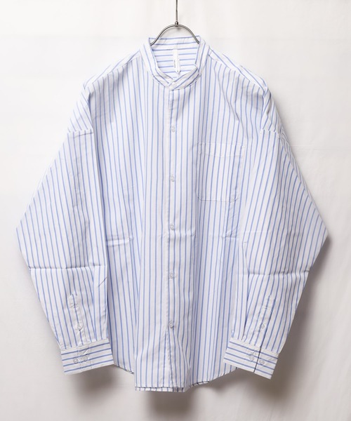 ARCHIVER（アーカイバ）の「【Ir】ブロードルーズフィットバンドカラーシャツ（シャツ/ブラウス・レディース・ホワイト/ブラック/サックスブルー/グリーン/グレイッシュベージュ/イエロー系その他/ホワイト系その他/パープル系その他/ブルー系その他・MEDIUM/X-LARGE/LARGE）」の2枚目の写真