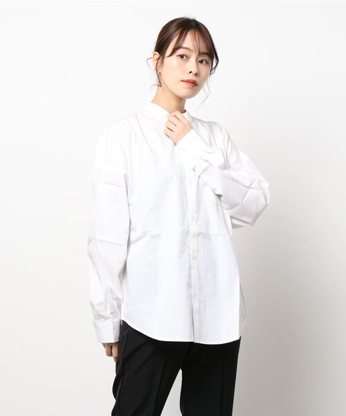 ARCHIVER（アーカイバ）の「【Ir】ブロードルーズフィットバンドカラーシャツ（シャツ/ブラウス・レディース・ホワイト/ブラック/サックスブルー/グリーン/グレイッシュベージュ/イエロー系その他/ホワイト系その他/パープル系その他/ブルー系その他・MEDIUM/X-LARGE/LARGE）」の16枚目の写真