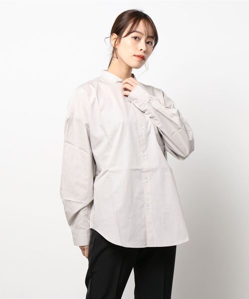 ARCHIVER（アーカイバ）の「【Ir】ブロードルーズフィットバンドカラーシャツ（シャツ/ブラウス・レディース・ホワイト/ブラック/サックスブルー/グリーン/グレイッシュベージュ/イエロー系その他/ホワイト系その他/パープル系その他/ブルー系その他・MEDIUM/X-LARGE/LARGE）」の18枚目の写真