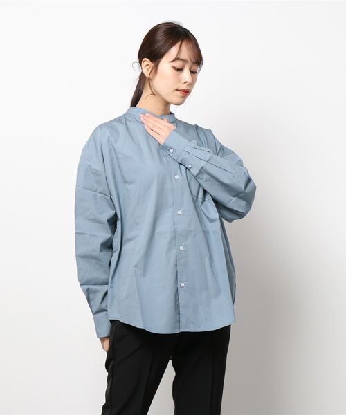 ARCHIVER（アーカイバ）の「【Ir】ブロードルーズフィットバンドカラーシャツ（シャツ/ブラウス・レディース・ホワイト/ブラック/サックスブルー/グリーン/グレイッシュベージュ/イエロー系その他/ホワイト系その他/パープル系その他/ブルー系その他・MEDIUM/X-LARGE/LARGE）」の20枚目の写真