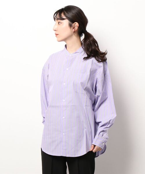 ARCHIVER（アーカイバ）の「【Ir】ブロードルーズフィットバンドカラーシャツ（シャツ/ブラウス・レディース・ホワイト/ブラック/サックスブルー/グリーン/グレイッシュベージュ/イエロー系その他/ホワイト系その他/パープル系その他/ブルー系その他・MEDIUM/X-LARGE/LARGE）」の22枚目の写真