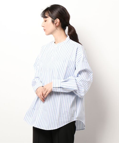 ARCHIVER（アーカイバ）の「【Ir】ブロードルーズフィットバンドカラーシャツ（シャツ/ブラウス・レディース・ホワイト/ブラック/サックスブルー/グリーン/グレイッシュベージュ/イエロー系その他/ホワイト系その他/パープル系その他/ブルー系その他・MEDIUM/X-LARGE/LARGE）」の21枚目の写真