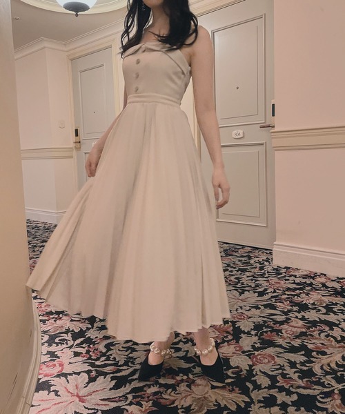 ANDGEEBEE（アンジービー）の「プリーツキャミワンピ（ワンピース・レディース・ブルー/アイボリー・MEDIUM）」の7枚目の写真