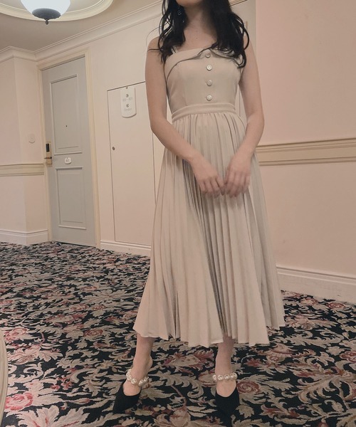 ANDGEEBEE（アンジービー）の「プリーツキャミワンピ（ワンピース・レディース・ブルー/アイボリー・MEDIUM）」の8枚目の写真