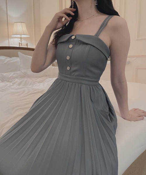 ANDGEEBEE（アンジービー）の「プリーツキャミワンピ（ワンピース・レディース・ブルー/アイボリー・MEDIUM）」の14枚目の写真