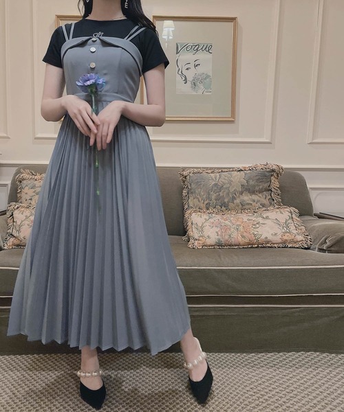 ANDGEEBEE（アンジービー）の「プリーツキャミワンピ（ワンピース・レディース・ブルー/アイボリー・MEDIUM）」の22枚目の写真