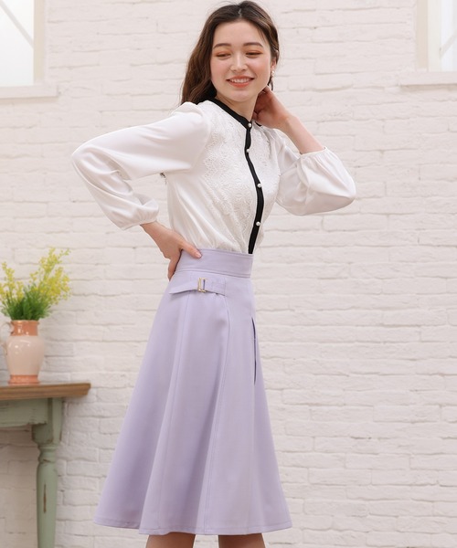 ASTORIA ODIER（アストリアオディール）の「前身レース配色ブラウス（シャツ/ブラウス・レディース・ベージュ/ネイビー/ホワイト/サックスブルー/モカ/ピンクベージュ/ブラック・MEDIUM）」の10枚目の写真