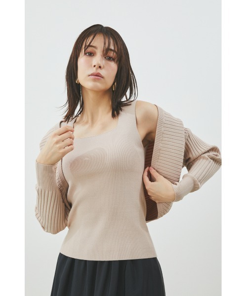 LILIDIA(リリディア)の「3WAYボレロニットTOP(ニット/セーター・レディース・ライトブラウン/ブラック/ライトピンク・MEDIUM/SMALL/LARGE)」の3枚目の写真