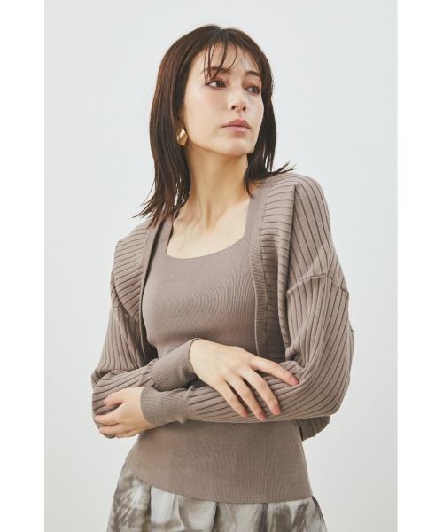 LILIDIA(リリディア)の「3WAYボレロニットTOP(ニット/セーター・レディース・ライトブラウン/ブラック/ライトピンク・MEDIUM/SMALL/LARGE)」の2枚目の写真