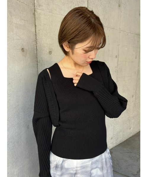 LILIDIA(リリディア)の「3WAYボレロニットTOP(ニット/セーター・レディース・ライトブラウン/ブラック/ライトピンク・MEDIUM/SMALL/LARGE)」の20枚目の写真