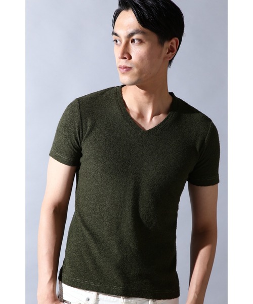 HIGH STREET(ハイストリート)の「HIGH STREET∴ボタニカル柄プリント 製品染め(Tシャツ/カットソー・メンズ・カーキ/グレー系その他・M/LL/L)」の2枚目の写真