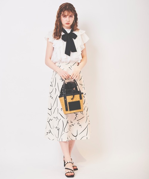 31 Sons de mode（トランテアン　ソン　ドゥ　モード）の「フリルタイ付きブラウス（シャツ/ブラウス・レディース・サックスブルー/オフホワイト・36）」の7枚目の写真