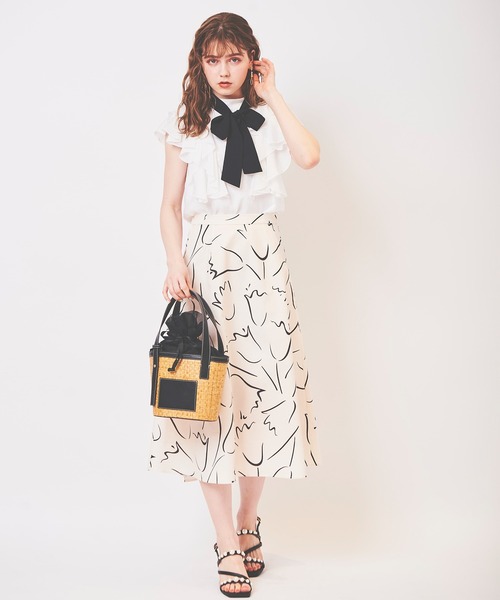 31 Sons de mode（トランテアン　ソン　ドゥ　モード）の「フリルタイ付きブラウス（シャツ/ブラウス・レディース・サックスブルー/オフホワイト・36）」の8枚目の写真